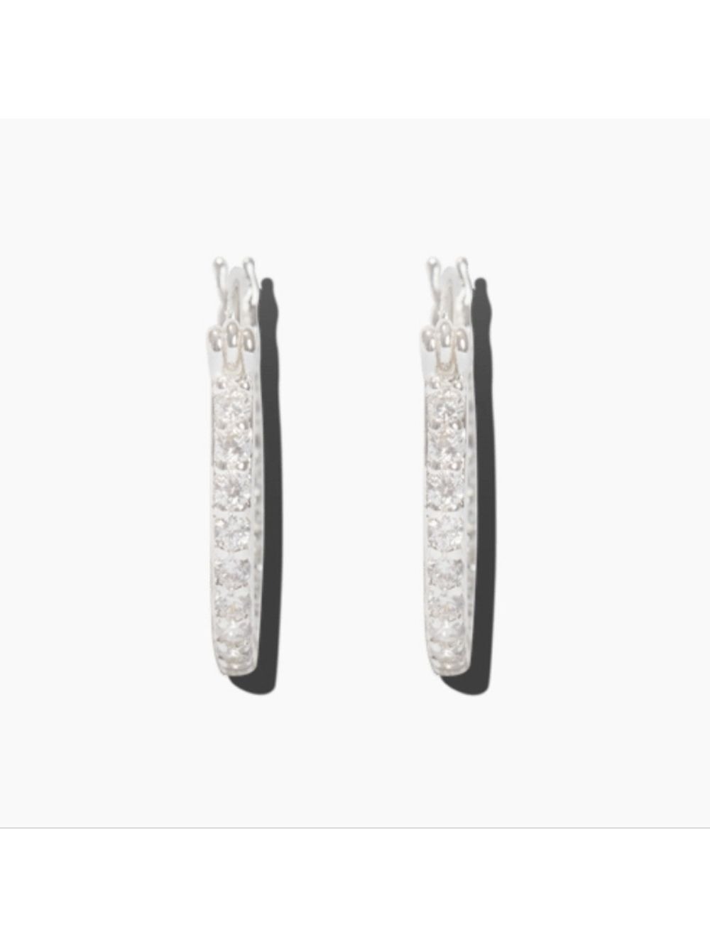 Crystal Haze SILVER Mini Serena Hoops | NEW